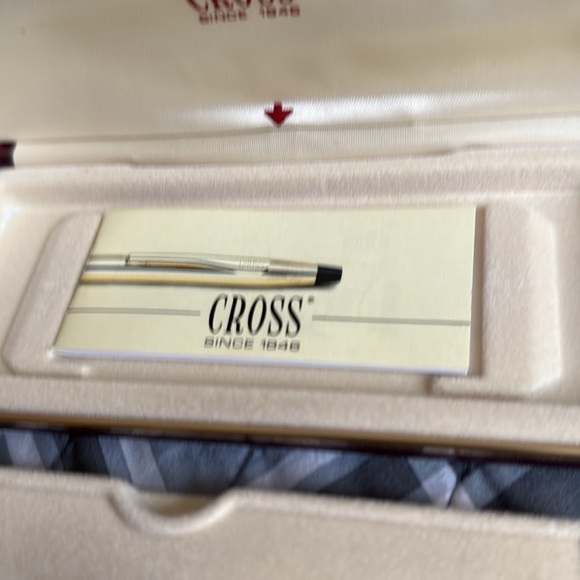 Cross Gold Tone Pen Blue Ink Advertisement for Sealed Power Vintage In Case - Picture 3 of 5